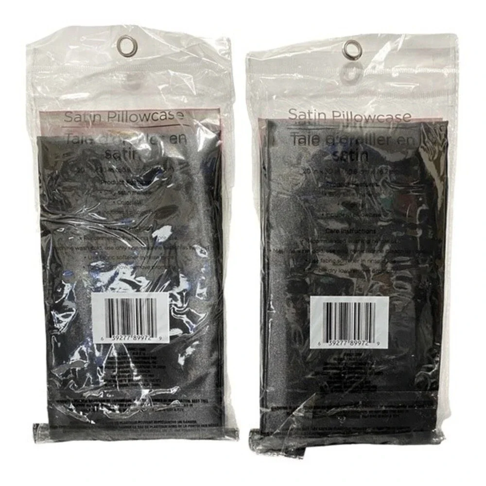 Home Collection Black Satin Pillow Cases (Set of 2)